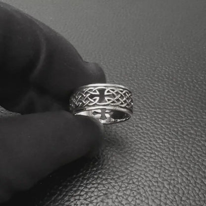 Celtic Infinity Knot Viking Irish Cross Ring