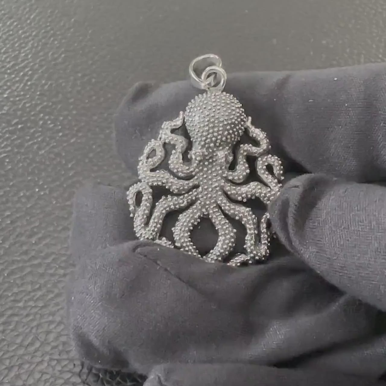 Handcrafted 925 Sterling Silver Octopus Pendant Kraken Sea Monster Pendant/Necklace Silver Jewelry Fashion Animal Accessories Gift by VINTZ