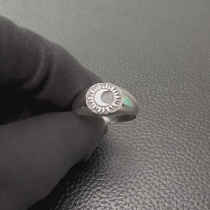 Crescent Moon and Sun Celtic Design Ring