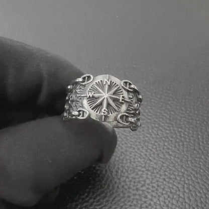 Compass North Star Compass Sailor Anchor Ring