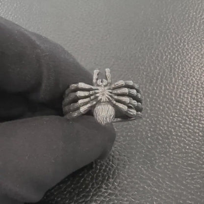 Handcrafted 925 Sterling Silver Spider Ring Tarantulas Poisonous Spider Arachnids Ring Silver Jewelry Animal Accessories Gift by VINTZ