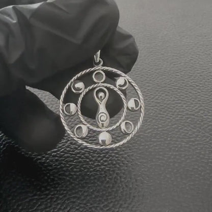 Crescent Moon Goddess Luna Deities Wiccan Pendant/Necklace