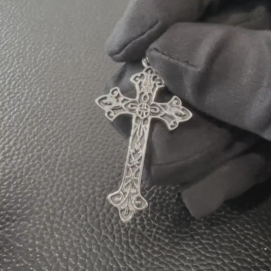 Handcrafted 925 Sterling Silver Cross Pendant Christian God Jesus Christ Crucifix Pendant/Necklace Silver Jewelry Accessories Gift by VINTZ