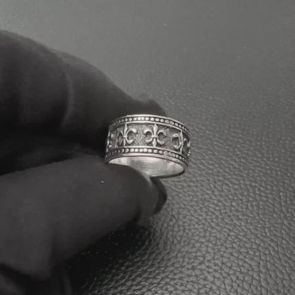 Fleur De Lis Three Musketeer French Lily Ring