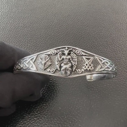 Baphomet Sigil Lucifer Sigil Gothic Cuff Bracelet