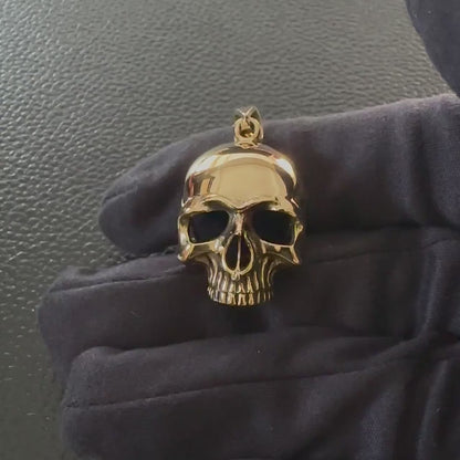 Brass Skull Gothic Punk Biker Pendant/Necklace
