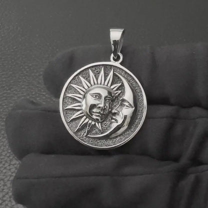 Sun Moon Celtic Crescent Pendant/Necklace