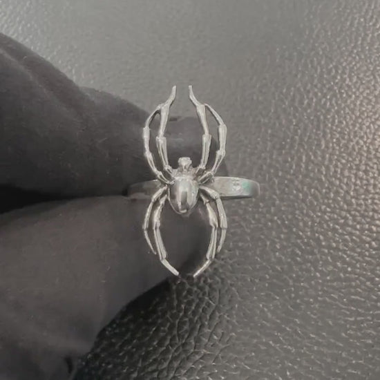 Handcrafted 925 Sterling Silver Spider Ring Long Leg Cellar Spider Poisonous Spider Arachnids Ring Silver Jewelry Accessories Gift by VINTZ