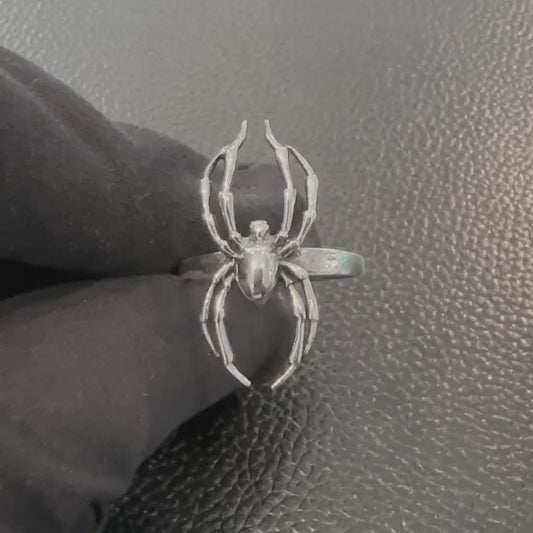 Handcrafted 925 Sterling Silver Spider Ring Long Leg Cellar Spider Poisonous Spider Arachnids Ring Silver Jewelry Accessories Gift by VINTZ