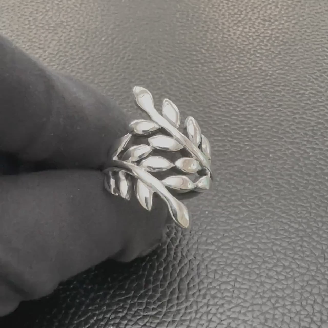 Handcrafted 925 Sterling Silver Olive Leaf Ring Silver Jewelry Fashion Accessories Gift by VINTZ