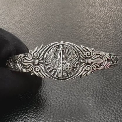 Saint Michael Christian ArchAngel Cuff Bracelet