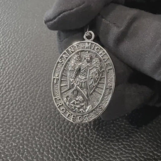 Handcrafted 925 Sterling Silver The Archangel Pendant Saint Michael Christian Guardian Angelo Amulet Pendant/Necklace Jewelry Gift by VINTZ
