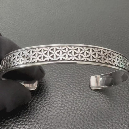 Flower of Life Viking Celtic Cuff Bracelet