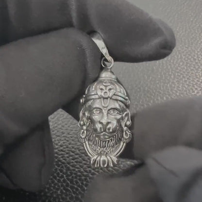 Handcrafted 925 Sterling Silver Hanuman Pendant Lord Maruti Ramayana Hindi Deity Monkey God Pendant/Necklace Silver Jewelry Gift by VINTZ