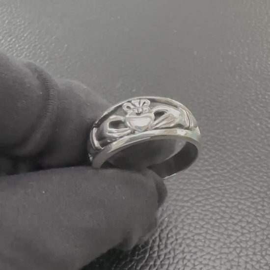 Handcrafted 925 Sterling Silver Claddagh Ring Heritage Traditional Irish Heart Love Ring Silver Jewelry Fashion Accessories by VINTZ