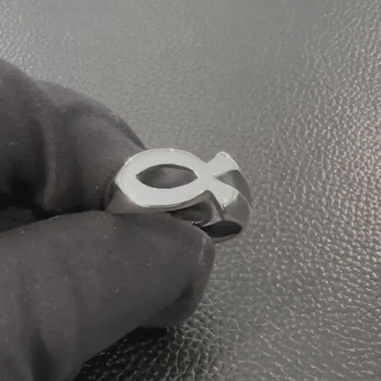 Handcrafted 925 Sterling Silver Jesus Fish Ring Ichthys Christian Christ Symbol Son of God Ring Silver Jewelry Accessories Gift by VINTZ