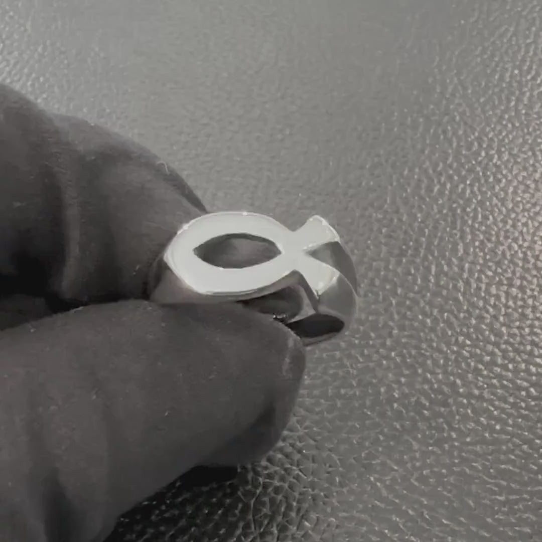 Handcrafted 925 Sterling Silver Jesus Fish Ring Ichthys Christian Christ Symbol Son of God Ring Silver Jewelry Accessories Gift by VINTZ