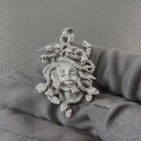 Handcrafted 925 Sterling Silver Medusa Pendant Greek Gods Mythology Medusa Snake Head Women Pendant/Necklace Silver Accessory Gift by VINTZ