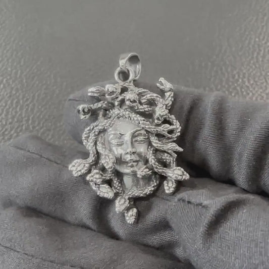 Handcrafted 925 Sterling Silver Medusa Pendant Greek Gods Mythology Medusa Snake Head Women Pendant/Necklace Silver Accessory Gift by VINTZ