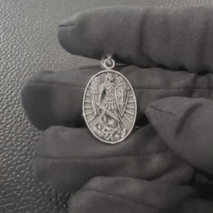 Handcrafted 925 Sterling Silver The Archangel Pendant Saint Michael Christian Guardian Angelo Amulet Pendant/Necklace Jewelry Gift by VINTZ
