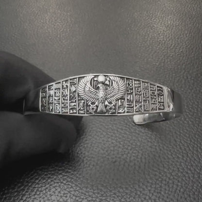 Horus Falcon Egyptian God Deity Cuff Bracelet