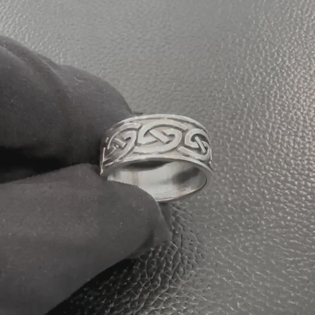 Handcrafted 925 Sterling Silver Celtic Knot Ring Infinity Knot Viking Knot Design Irish Style Ring Silver Jewelry Accessories Gift by VINTZ