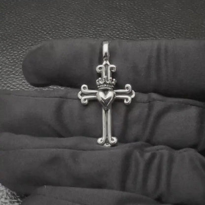 Sacred Heart Cross Christian Crucifix Pendant/Necklace