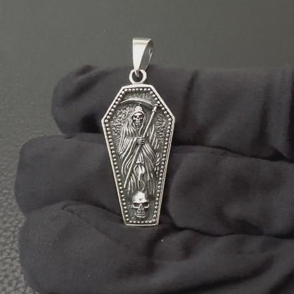 Grim Reaper Coffin Gothic Skull Skeleton Pendant/Necklace