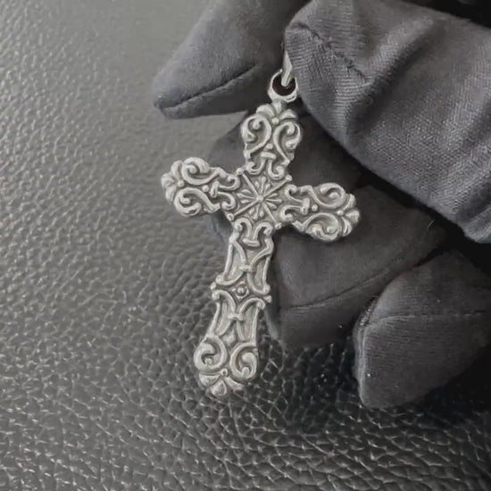 Handcrafted 925 Sterling Silver Cross Pendant Christian Jesus Christ Crucifix Pendant/Necklace Silver Jewelry Accessories Gift by VINTZ