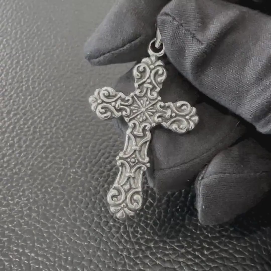 Handcrafted 925 Sterling Silver Cross Pendant Christian Jesus Christ Crucifix Pendant/Necklace Silver Jewelry Accessories Gift by VINTZ