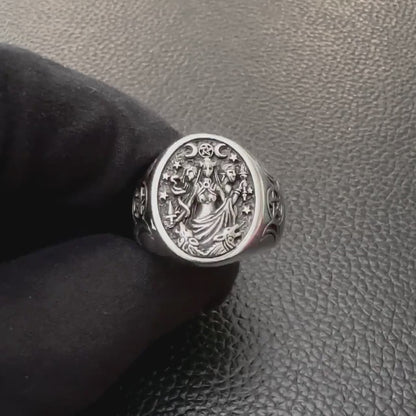 Moon Goddess Luna Deities Wiccan Ring