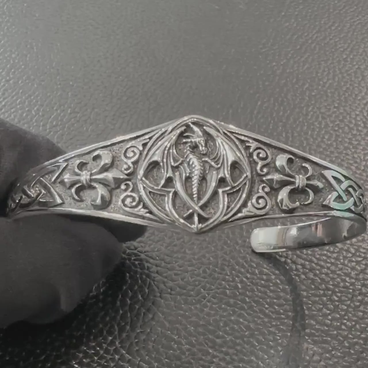 Handcrafted 925 Sterling Silver Dragon Bracelet Mythical Creature House of Dragon Wyvern Celtic Dragon Silver Jewelry Gift by VINTZ