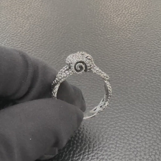Handcrafted 925 Sterling Silver Octopus Ring Kraken Sea Monster Ring Silver Jewelry Accessories Gift by VINTZ