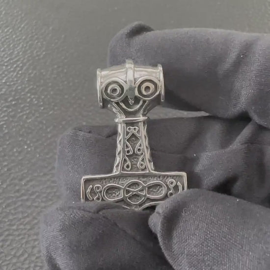 Handcrafted 925 Sterling Silver Thor's Hammer Pendant Viking Odinson Mjolnir Celtic Pendant/Necklace Silver Jewelry Accessory Gift by VINTZ