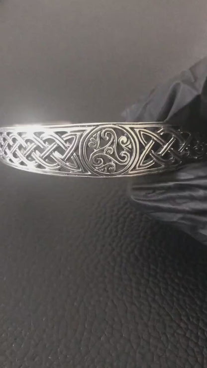Triskelion Celtic Knot Viking Triskele Cuff Bracelet