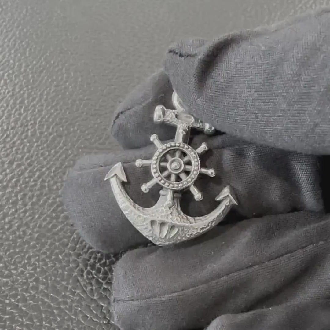 Handcrafted 925 Sterling Silver Pirate Anchor Pendant Punk Anchor Sailor Amulet Pendant/Necklace Silver Jewelry Accessories Gift by VINTZ