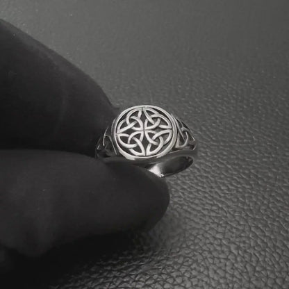Shield Knot Viking Celtic Infinity Triquetra Ring