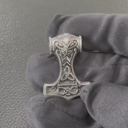 Handcrafted 925 Sterling Silver Thor's Hammer Pendant Viking Odinson Mjolnir Celtic Pendant/Necklace Silver Jewelry Accessory Gift by VINTZ