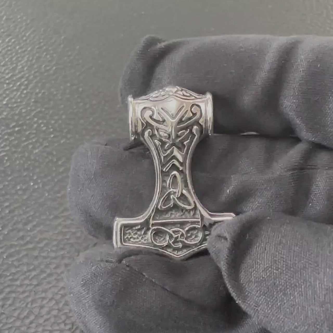 Handcrafted 925 Sterling Silver Thor's Hammer Pendant Viking Odinson Mjolnir Celtic Pendant/Necklace Silver Jewelry Accessory Gift by VINTZ