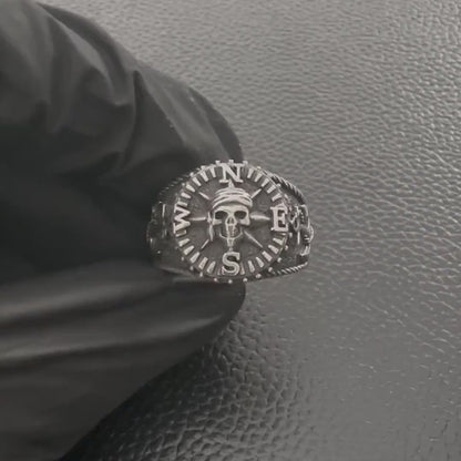 Compass Pirate North Star Sailor Anchor Ring