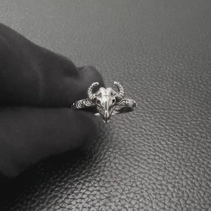 Bull Skull Wild West Cowboy Ring